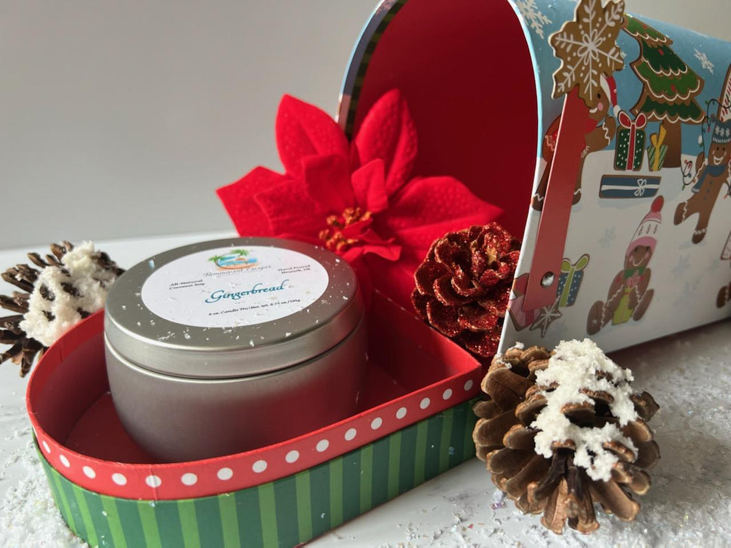 Gingerbread Christmas Candle 8 oz. Tin